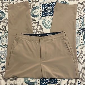 Mens Izod 34x32 Khaki Golf Pants